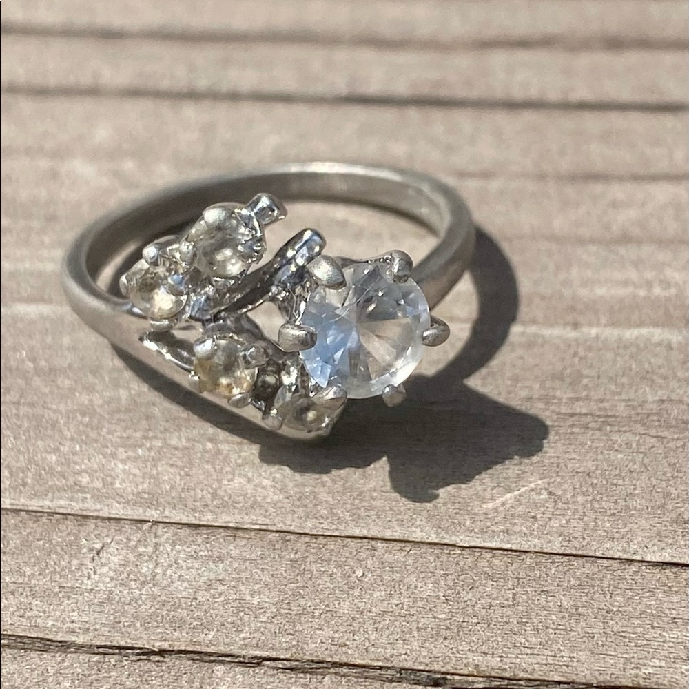 Vintage 1950’s Beautiful Sterling CZ Promise Ring